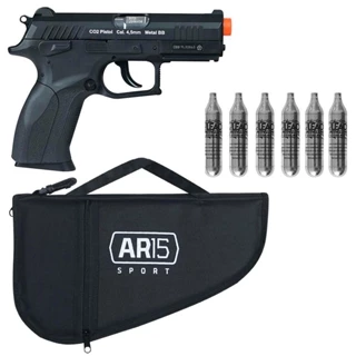 Pistola Airsoft Pressão Co2 Rossi W129 4.5mm + Pro 04