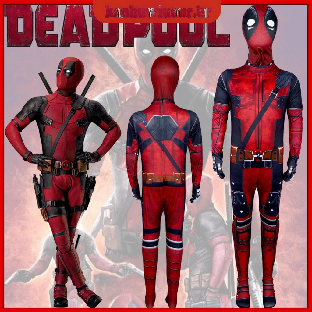 COSTUME DEADPOOL BAMBINI Adulti Cosplay Collant Tuta Maschera Accessori Set Completo EUR 66,60 - IT - Foto 9
