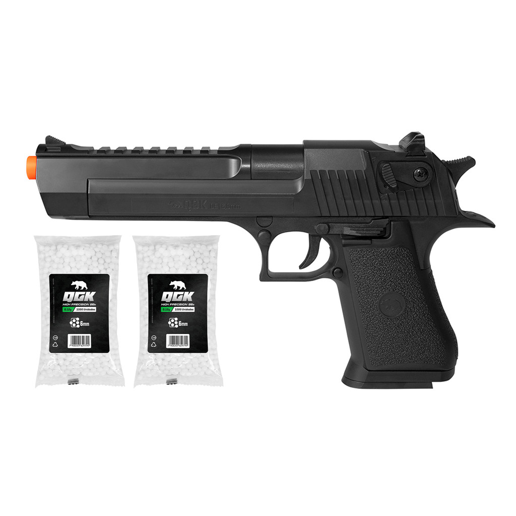 PISTOLA AIRGUN SPRING SDE BK 6MM - QGK + 2000BBS | Shopee Brasil