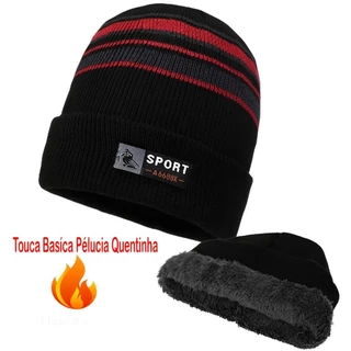 Touca de Inverno Unissex Forrada / Gorro Quentinho de Lã / Estampa Listrada / Macia e Confortável - WL em Oferta na Shopee