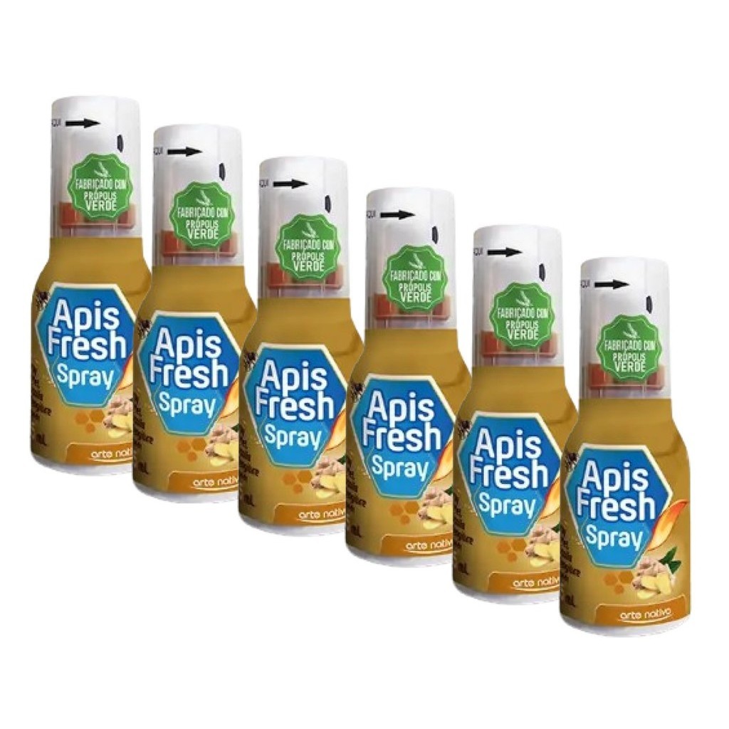 Kit 6 Spray Gengibre Com Mel E Própolis 35ml - Apis Fresh | Shopee Brasil