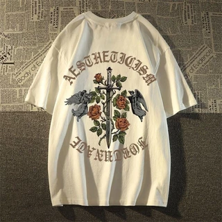 Camiseta Sword Angel Roses Streetwear Camisa Style Tumbler Plus Size - Envio Imediato - GM Modass