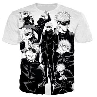 Jujutsu Kaisen Satoru Gojo TMEN's T-shirt/Fêmea 3D Print Moda Lazer Harajuku Estilo Camisa streetwear airdrop top