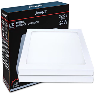 Kit 2 Painel Plafon Led Quadrado 24w Sobrepor Branco Frio