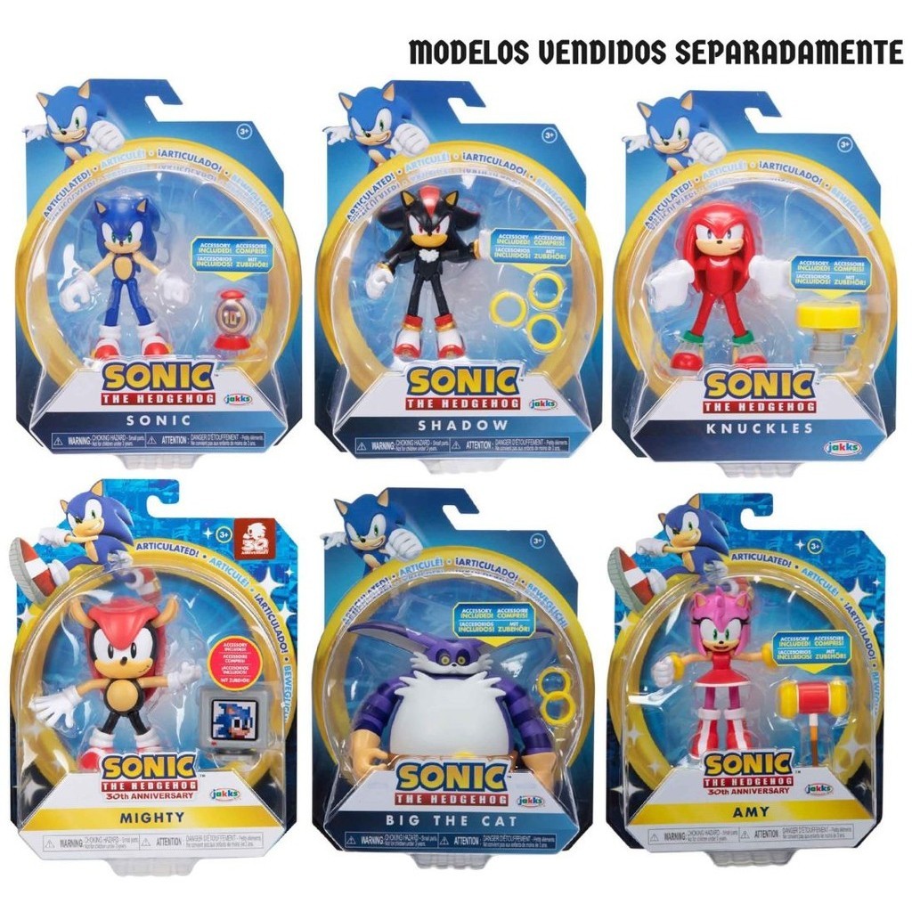 Boneco Articulado Sonic The Hedgehog c/ Acessório - Nova Série - 10 cm - Jakks