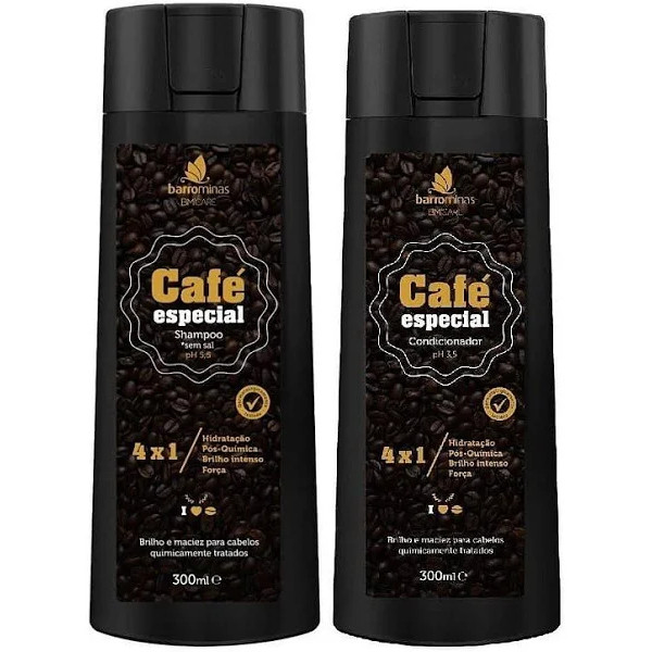 Kit Shampoo + Condicionador Café Especial 300ml Barrominas