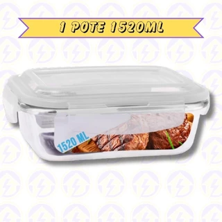 1 Pote Vidro Hermetico 1520ML - Forno Airfryer Microondas Marmita