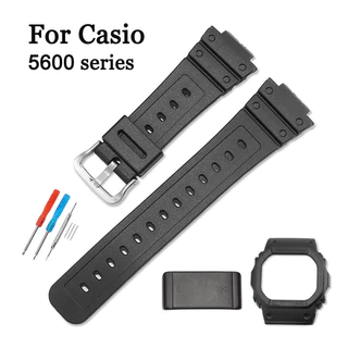 Relógio Pulseira De Metal Bezel Para Casio G-shock Série 5600 DW-5600E 5700 5735 5750 PU Plástico Silicone Capa De Estudante Mulheres Homens Bracelete