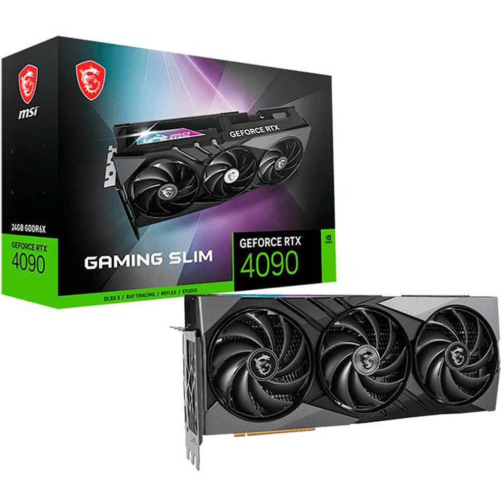 Placa de Vídeo MSI GeForce RTX 4090 Gaming X Slim 24GB GDDR6X 384 bits