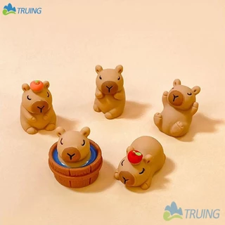 5 Pçs Mini Capivara Resina Miniaturas Decoração Do Jardim De Fadas DIY Ornamento Bonito Estatuetas De Mesa Acessórios