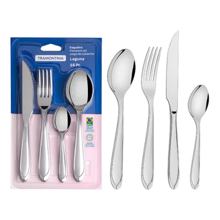 Faqueiro Tramontina Laguna Aço Inox Alto Brilho 16 Peças em Oferta na Shopee
