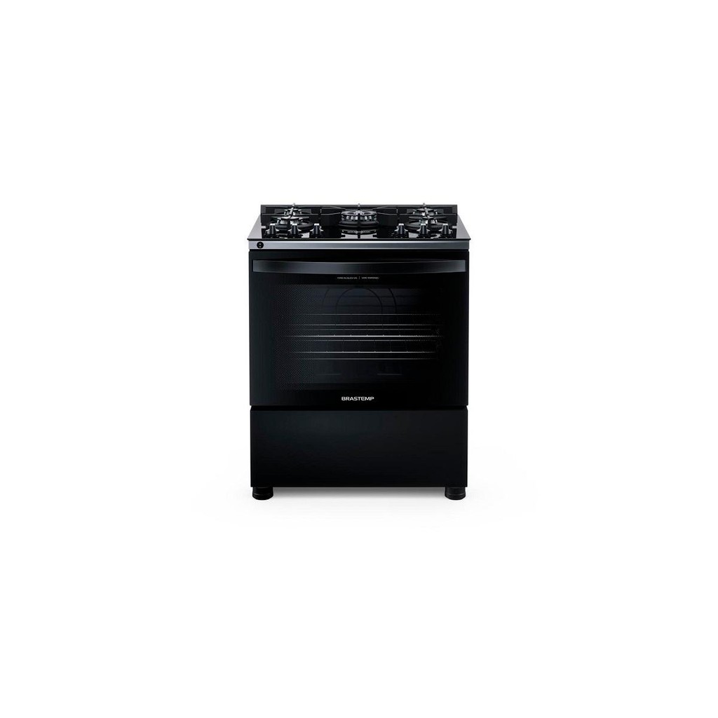 Fogão Brastemp 5 Bocas Mesa De Vidro e Turbo Chama Preto BFS5VCE - Bivolt

