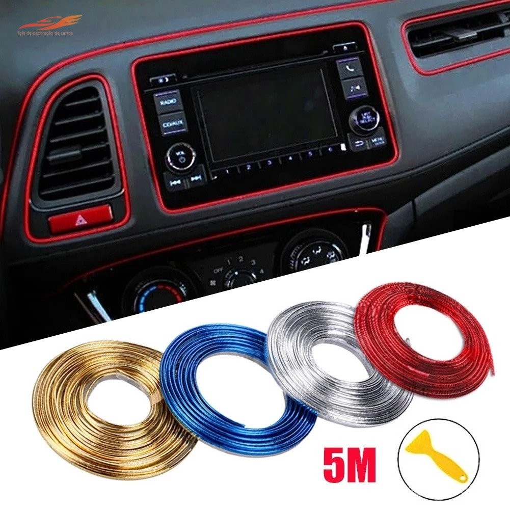 5m/3m Tiras Decorativas Flexíveis/Adesivo Para Painel de Guarnição de ...