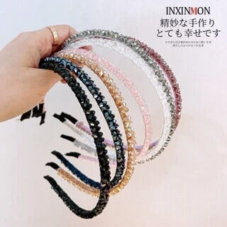 Arco/Tiara Com Flores de Contas de Cristal Coloridas Fina/Delicada/Fashion/Acessórios de Cabeça - WL em Oferta na Shopee