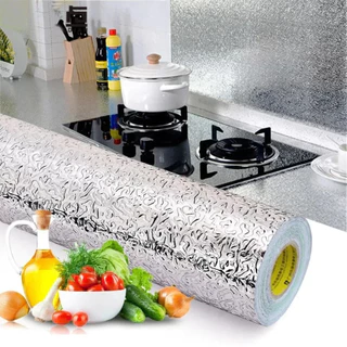 Papel de Aluminio Adesivo 5 Metros Impermeável Protetor Parede Fogão Móveis Prata
