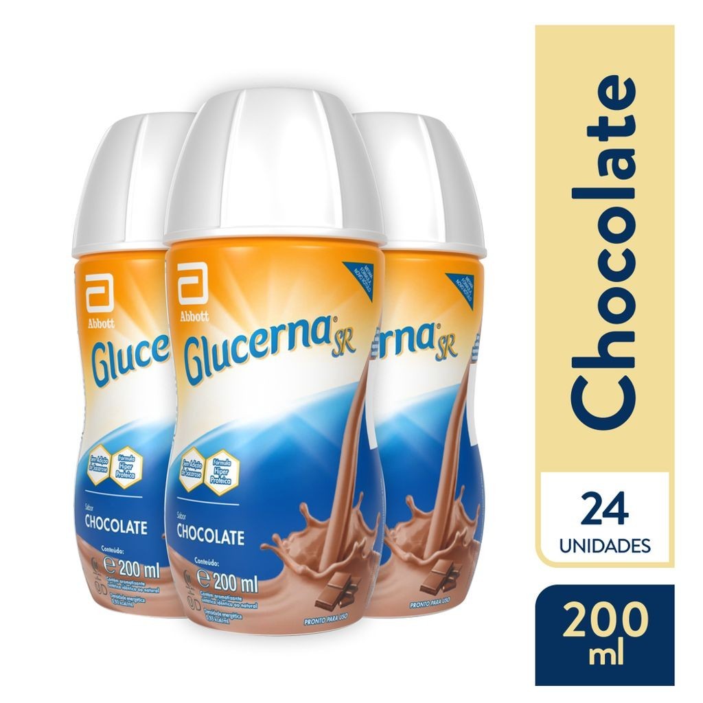 Suplemento nutricional glucerna sr chocolate 200ml - 24 uni.