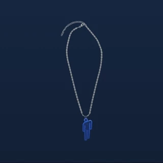 Billie Eilish Same Style Colar Pequeno Biselado dentro da Versão Azul Imitação Colar de Diamante Simples Tudo-em-Quadrado Moda Moderna Única 2024 Novo Estilo blohsh