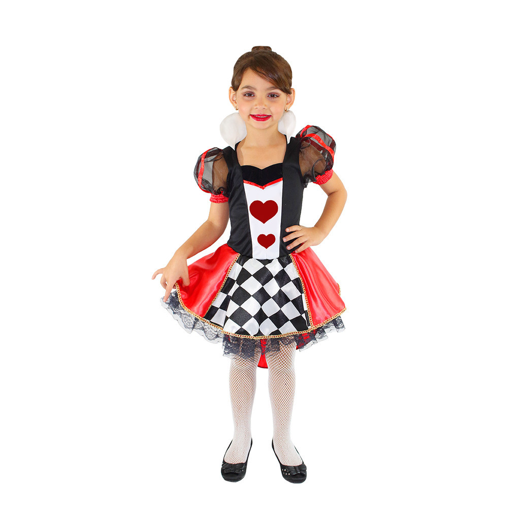 Fantasia Dama De Copas Rainha de Copas Halloween infantil | Shopee Brasil