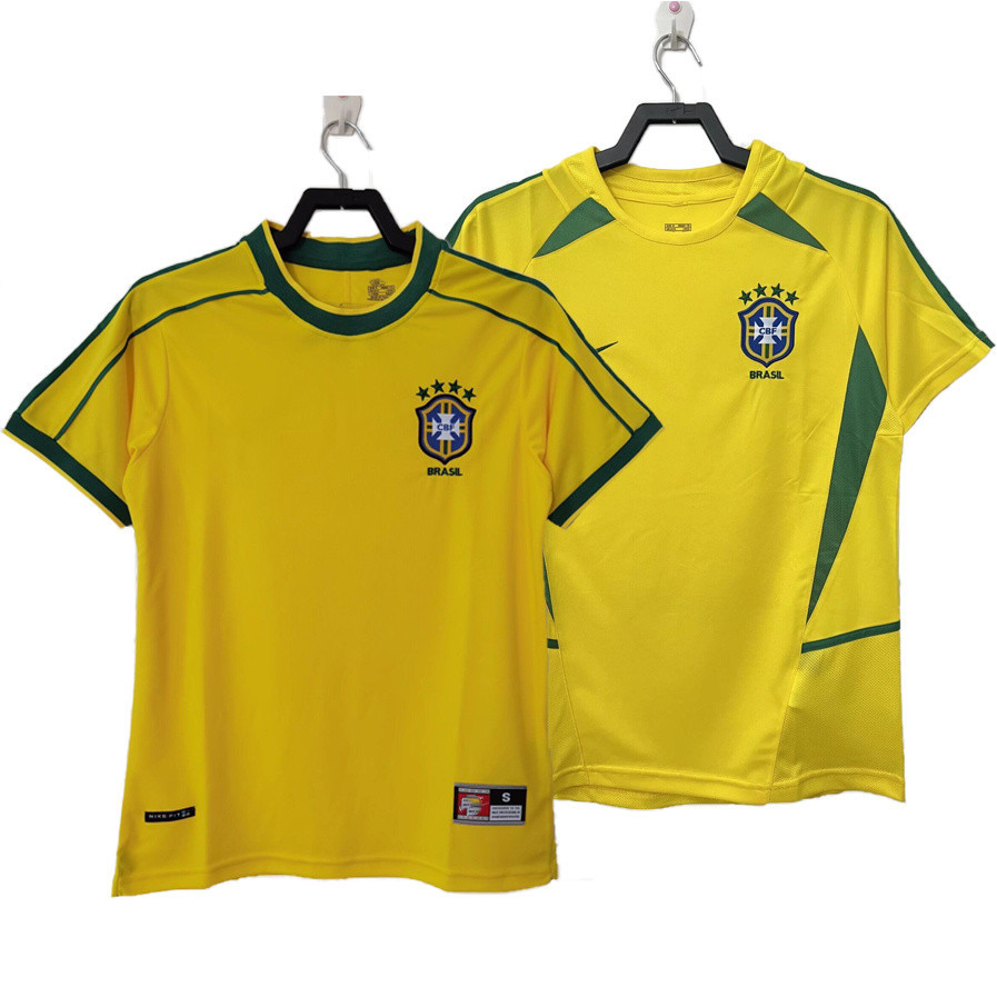 (P-4XL) 1998/2002 Camisa De Futebol Amarela Vintage Home