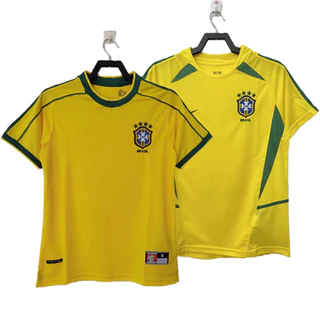 (P-4XL) 1998/2002 Camisa De Futebol Amarela Vintage Home