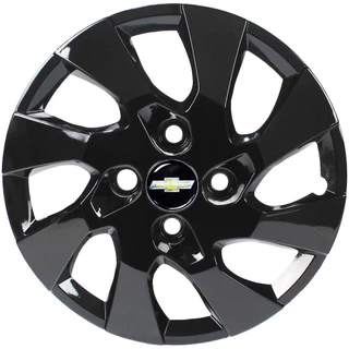 JG 4 Calota Onix 2013 2014 2015 2016 Aro 15 Black Piano com Emblema