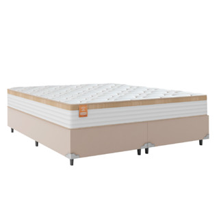 Cama Box Colch O Casal King Molas Ensacadas Real X X Cm Bege