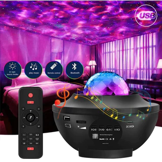 Projetor Estrelado Colorido Galáxia Luz Nocturna Criança Bluetooth Leitor De Música USB Star NightLight Romântico Lâmpada Noctur