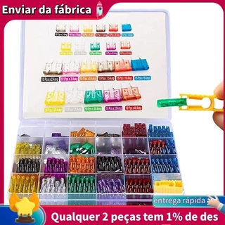 240Pcs Kit De Fusíveis Divisores Para Carros (2A/3A/5A/7.5A/10A/15A/20A/25A/30A/35A/40A) Com Extrator