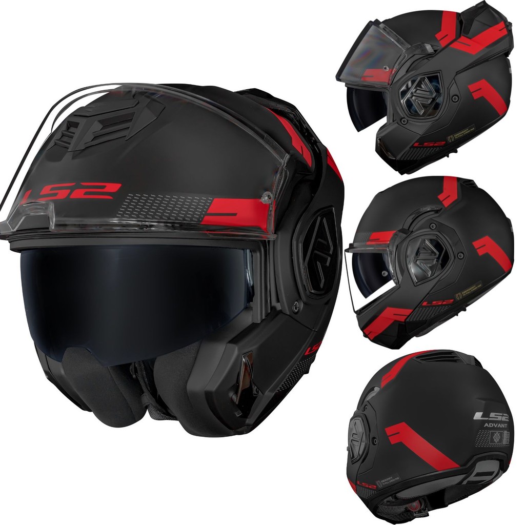 Capacete Ls2 Ff906 Advant Bend Robocop Preto fosco vermelho | Shopee Brasil