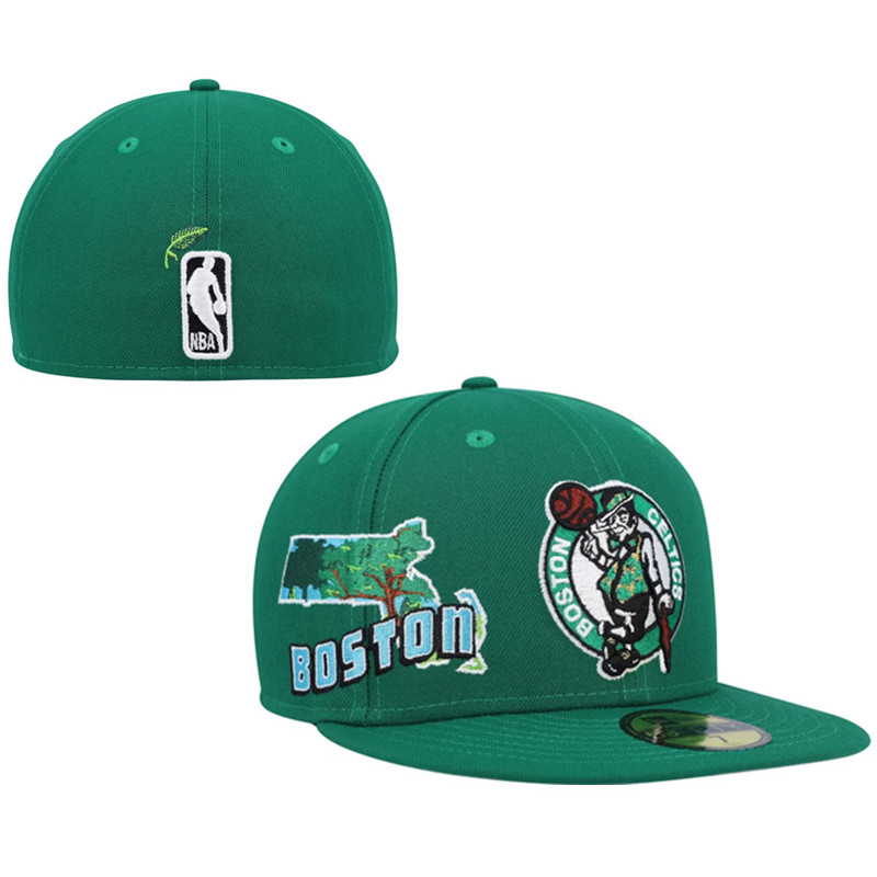 Boné esportivo de moda feminina masculina Boston Celtic com ajuste totalmente fechado