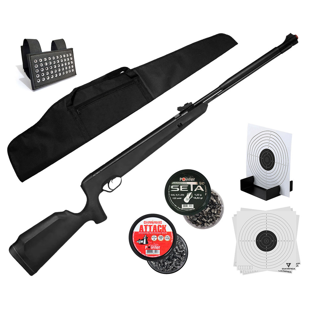 Carabina de Pressão Tag Naja 2.0 Cano Fixo 5.5mm Nitro 60kg com