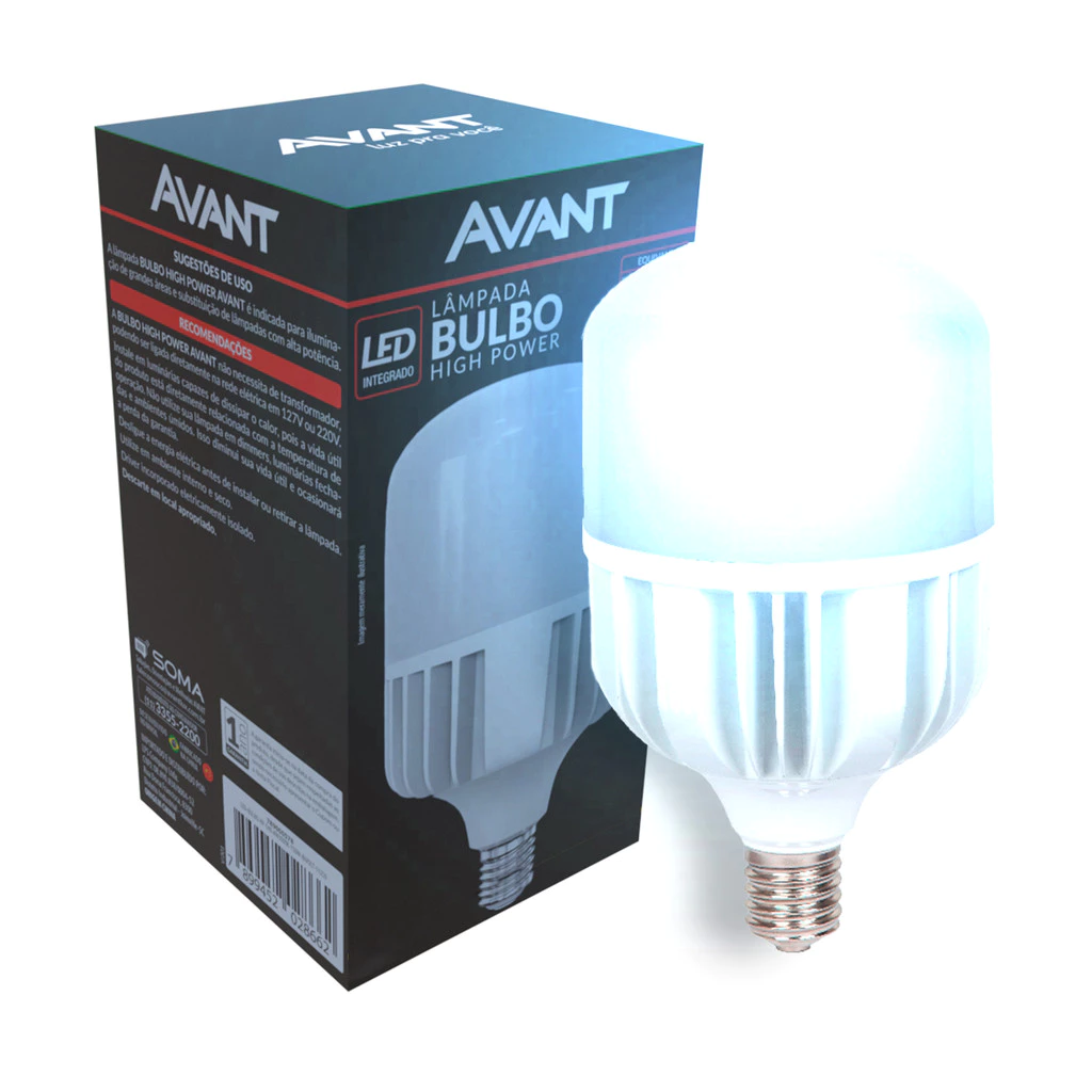 Lampada Led Bulbo Hp 200w 6500k Branco Frio E40 110v/220v Ip20 Branco Cod: 789051372 Avant