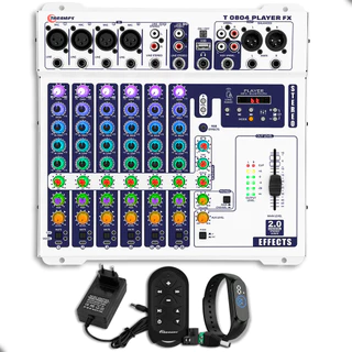 Mesa Som Taramps T 0804 Player Stereo FX Multicolor 8 Canais Bluetooth USB Echo FX Equalizador Mixer em Oferta na Shopee