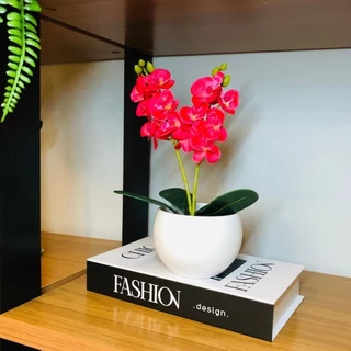 Vaso com Orquideas Artificiais Flores Artificiais Decoracao