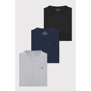 Kit 3 Camisetas Masculinas Polo Wear Sortido