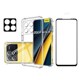 Capa Case + Película 3d Vidro + Camera Para Poco X6 E Pro
