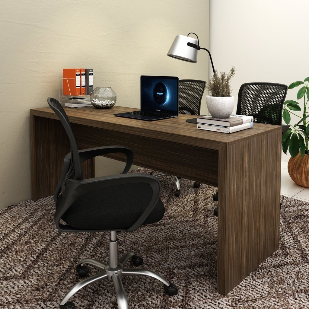 Mesa Para Escritório 2 Lugares 180cm ME4185 Nogal