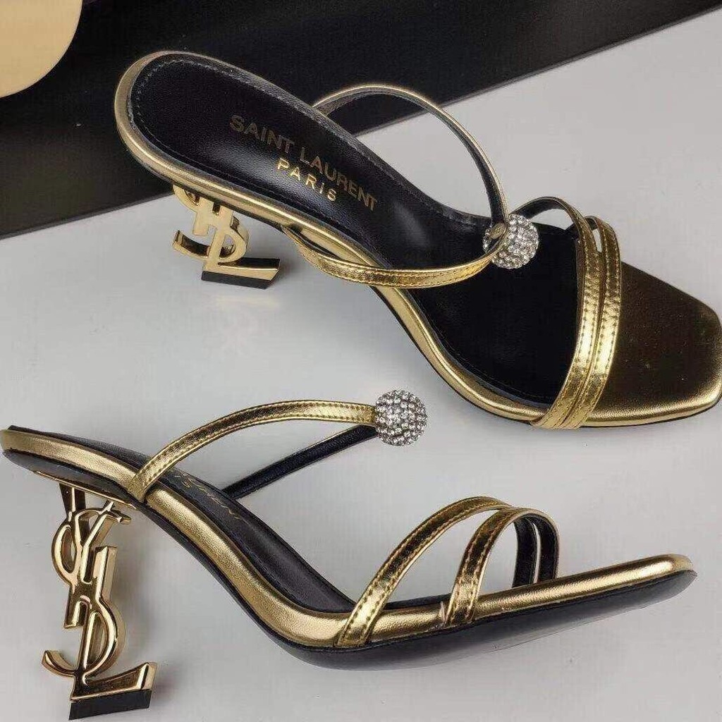 SAINT LAURENT2024YSL Novo Alfabeto Alienado Saltos Dourados 1UZK ...