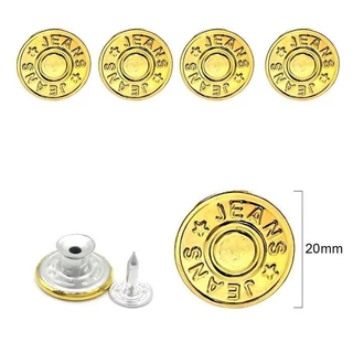 Botão Flexível Jeans - Fashion Jeans 20mm Dourado RO.151648 50 unidades