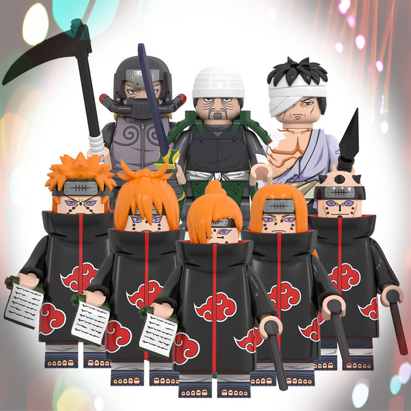 Anime Mini Personagem Série Naruto Montagem de Mini Bloco de Construção