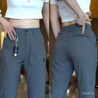 Samoieda MaxConfort Calças Ice Seda Casual Calças Verão Casual Calças Estilo Fino Calças Trendy Stretched Zipper Calças