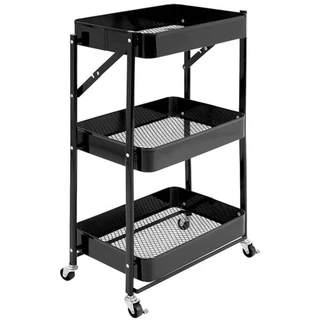 Fruteira Estante Carrinho Organizador Multiuso Dobrável com Rodinhas 3 Prateleiras - Casambiente em Oferta na Shopee