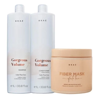Kit Braé Gorgeous Volume Fiber (3 Produtos)