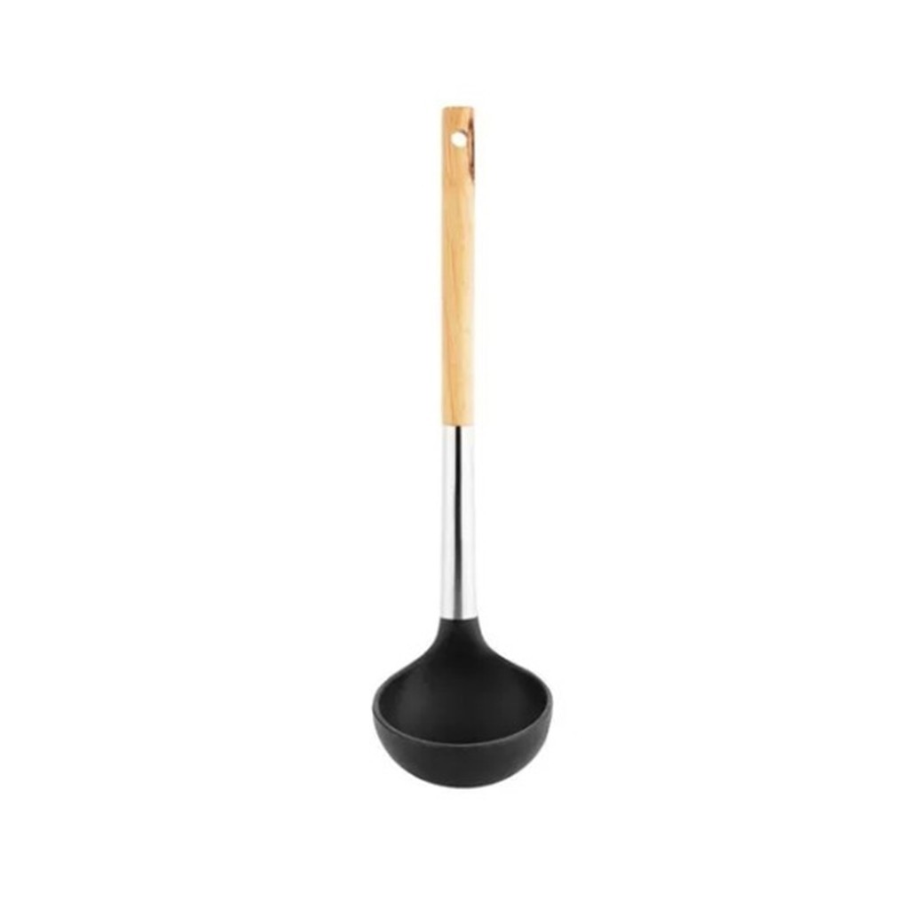 Concha De Nylon e Silicone C/ Cabo De Madeira e Inox - Clink