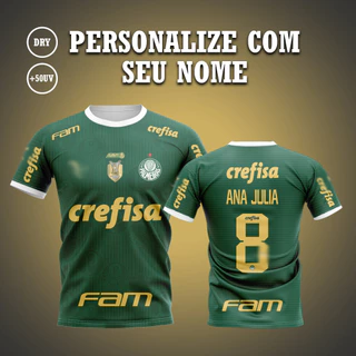 CAMISETA CAMISA BLUSA TIME PALMEIRAS NOVA 2024 VERDE E BRANCA PERSONALIZADA INFALTIL JUVENIL ADULTO