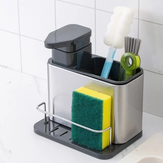 Armazenamento de louça de cozinha Dispensador de sabão de aço inoxidável
