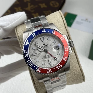 AAA Rlex GMT-Master IISimple moda pulseira de aço inoxidável relógio masculino, anel exterior cerâmico redondo mostrador automático mecânico masculino relógio