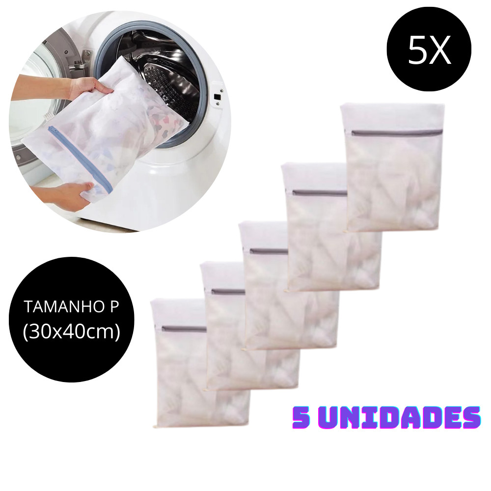 Kit 5 Saco de Lavar Roupa P 30x40cm Sacos para Lavadora Maquina Roupa ...