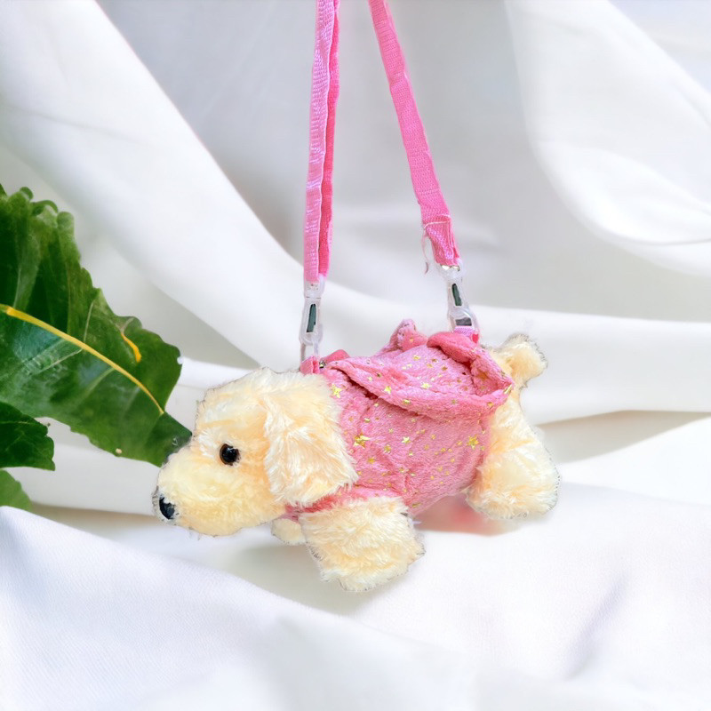 Cachorro Bonito Menina Menino Sorridente Ursinho De Estrela De Lisa De Borboleta de Pelúcia De Ombro Chanfrado Feminino Bolsa animal Presente para criança