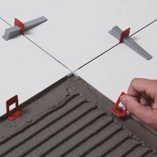 Kit (1000) espaçador slim + cunha (120) clip nivelador de piso porcelanato ceramica TIPO cortag
